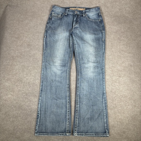 Rock & Roll Jeans Mens 34x33 Double Barrel Relaxed Bootcut Blue Denim Western - Picture 1 of 16